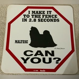 I make It To The Fence In 2.8 Seconds Maltese Dog Sign Can You